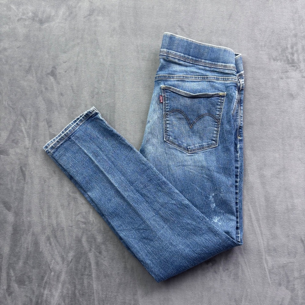 Levis Womens Pull On Skinny Jeans Medium Wash Denim Size 32 W32 L32